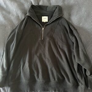 Aerie Women's Black Half-Zip Sweatshirt